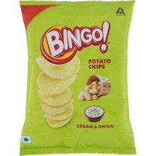 Bingo Potato Chips - Cream & Onion Chips, Crispy & Crunchy, Pack For Snacks, 25 g Pouch
